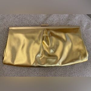 Very Hollywood by Michael Kors Gold Clutch Bag, 
9”L, 100% Polyurethane